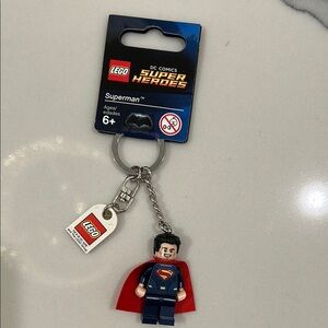 LEGO Superman Keychain with Red Cape